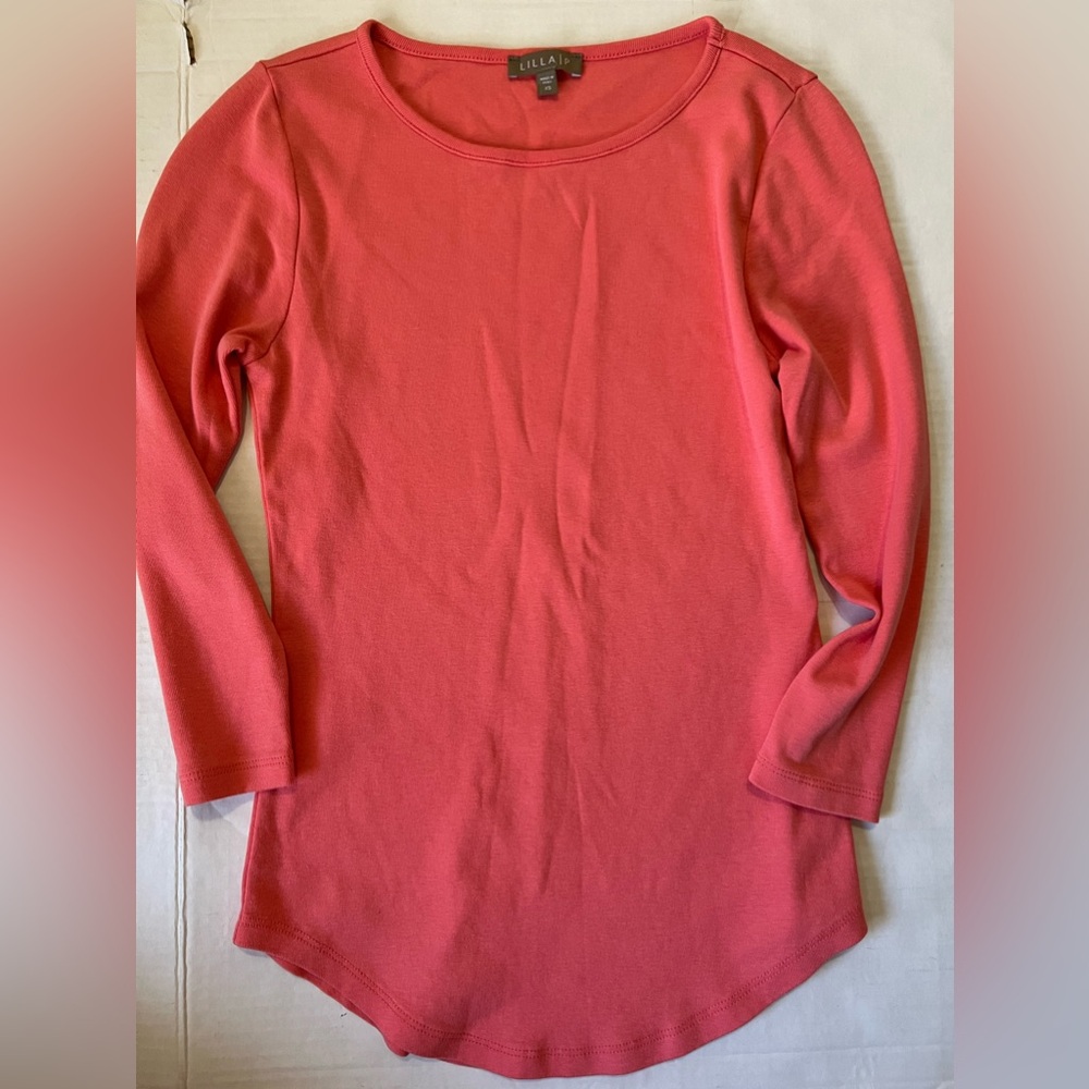 Lilla P Women’s Top 3/4 Sleeve Shirt Cotton Size XS